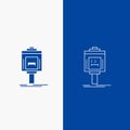 valet, parking, service, hotel, valley Line and Glyph web Button in Blue color Vertical Banner for UI and UX, website or mobile