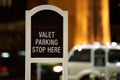 Valet parking - stop here sign Royalty Free Stock Photo