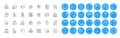 Valet servant, Face cream and Volunteer line icons pack. For web app. Color icon buttons. Vector
