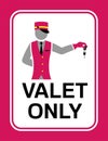 Valet signboard with car key Royalty Free Stock Photo