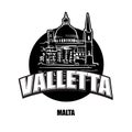 Valetta, Malta, black and white logo