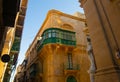 Valetta, Malta - 12 16 22: traditional maltese balconies in sunny day