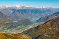 Valgerola IT - Panoramic view of Media Valtellina from Monte Rosetta Royalty Free Stock Photo