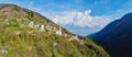 Valgerola - Valtellina IT - aerial view of Pedesina Royalty Free Stock Photo