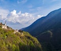 Valgerola - Valtellina IT - aerial view of Pedesina Royalty Free Stock Photo