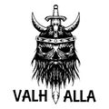 Valhalla symbol of Scandinavian ancient Viking head vector icon