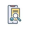 Color illustration icon for Valid, recognized and approve