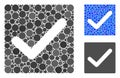 Valid tick Mosaic Icon of Round Dots