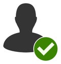 Valid User Raster Icon Flat Illustration