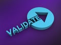 validate word on purple Royalty Free Stock Photo