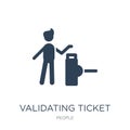 validating ticket icon in trendy design style. validating ticket icon isolated on white background. validating ticket vector icon Royalty Free Stock Photo