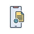 Color illustration icon for Validation, acceptance and verification