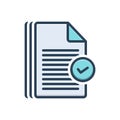 Color illustration icon for Validation, acceptance and verification