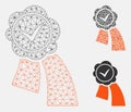 Validation Seal Vector Mesh Wire Frame Model and Triangle Mosaic Icon Royalty Free Stock Photo