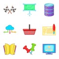 Validity icons set, cartoon style