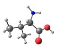 Valine molecule isolated on white Royalty Free Stock Photo