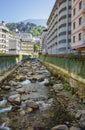 Valira d'Orient river flowing through Escaldes town