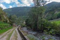 Valira del Orient river in Cami Ral in summer in Andorra