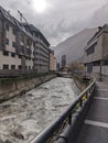 The Valira river in Andorra la Vella Royalty Free Stock Photo
