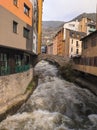 The Valira river in Andorra la Vella