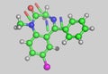 Valium molecular model Royalty Free Stock Photo