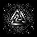 Valknut is an ancient Scandinavian ritual pagan symbol