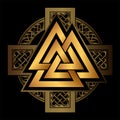 Valknut is an ancient Scandinavian ritual pagan symbol