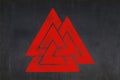 Valknut drawn on a blackboard