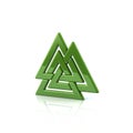 Valknut,green Viking symbol Royalty Free Stock Photo