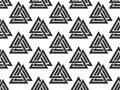 Valknut seamless pattern. Nordic symbol, an interweaving of three worlds. Sign of god Odin. Norse culture. Viking symbol for