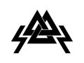 Valknut is a symbol of the world's end of the tree Yggdrasil. Sign of the god Odin.