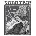 Valkyrie, Illustration To Scandinavian Mythology, Drawn In Art Nouveau Style