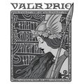 Valkyrie, illustration to Scandinavian mythology, drawn in Art Nouveau style