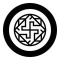 Valkyrie Varangian sign Valkiriya slavic symbol icon in circle round black color vector illustration flat style image