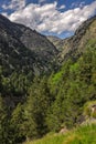 Vall de nuria Valley of Nuria National Park in Catalonia of Spain in a cloudy day Royalty Free Stock Photo