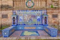 Valladolid Province, Glazed tiles bench at Spain Square, Sevill