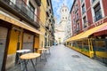 Valladolid, Spain - November 27, 2023: City center of Valladolid with beautiful architecture style and colourful