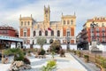 Valladolid, Spain - November 27, 2023: City center of Valladolid in main Square. View of Townhall of Valladolid. Market