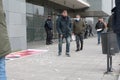 Valladolid, Spain; 02-03-2021. Protests by hoteliers and restaurateurs over measures against the COVID-19