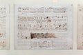 Valldemossa, Mallorca, Spain, July 19 2019: Musical sheet of Chopin`s music in museum of Valldemossa, Mallorca, Spain Royalty Free Stock Photo