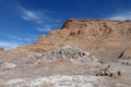 Valle de la Luna salty mountains and soil in Atacama, Chile