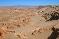 Valle de la Luna or Valley of the Moon in Atacama Desert of Northern Chile, the Driest Nonpolar Desert in the World Royalty Free Stock Photo