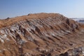 Valle de la Luna - Valley of the Moon and snow-covered volcanoes, Atacama Desert, Chile Royalty Free Stock Photo