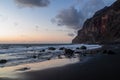 Valle Gran Rey - Scenic view during sunset on volcanic black sand beach Playa del Ingles in Valle Gran Rey, La Gomera Royalty Free Stock Photo