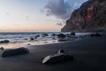 Valle Gran Rey - Scenic view during sunset on volcanic black sand beach Playa del Ingles in Valle Gran Rey, La Gomera Royalty Free Stock Photo