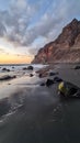 Valle Gran Rey - Scenic view during sunset on volcanic black sand beach Playa del Ingles in Valle Gran Rey, La Gomera Royalty Free Stock Photo