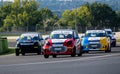 Mercedes Smart electric championship, group of cars racing in action on