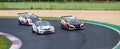 Honda and Opel acing touring cars action challenging and overtaking during
