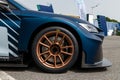 Yokohama tire on Cupra Electric racing car detail in circuit paddock