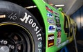 Hoosier racing tire detail logo name on Nascar race car selective